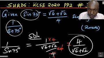 SIMPLIFYING SURDS | KCSE 2020