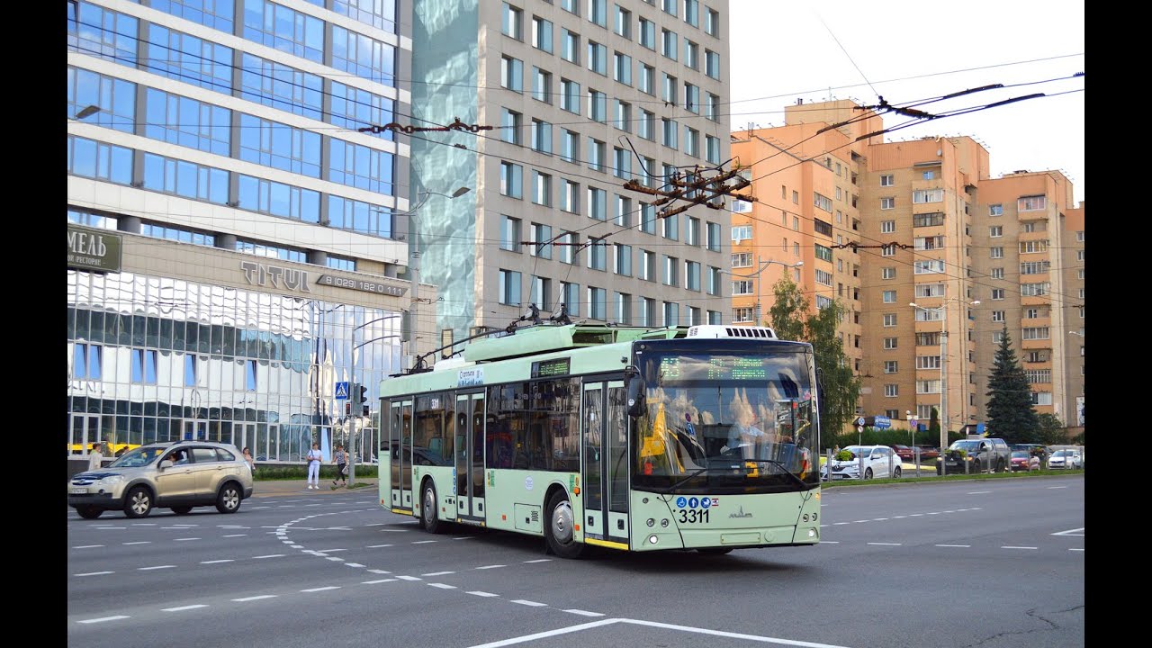 Минск.Поездка на троллейбусе №43 ДС Дружная - ДС Серова