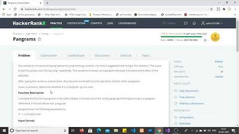 Solve Pangrams Problem on hacker rank using C#