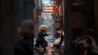 Kung Fu baby takes on a ferret. Noodle house edition. #Shorts #smitty.create