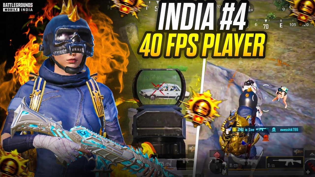 India #4 40 fps player 💀 bgmi fastest 3 finger player 🔱 