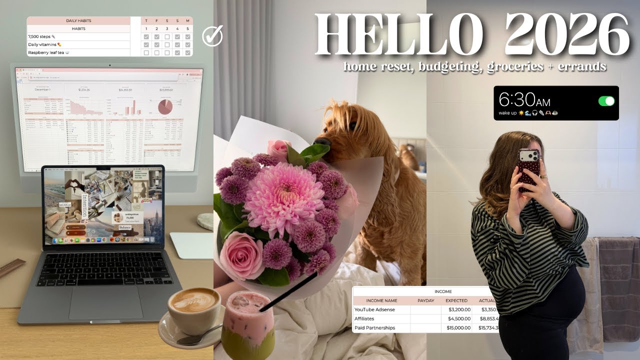 HELLO 2026 🏡 home reset, budgeting for the month, groceries + running errands