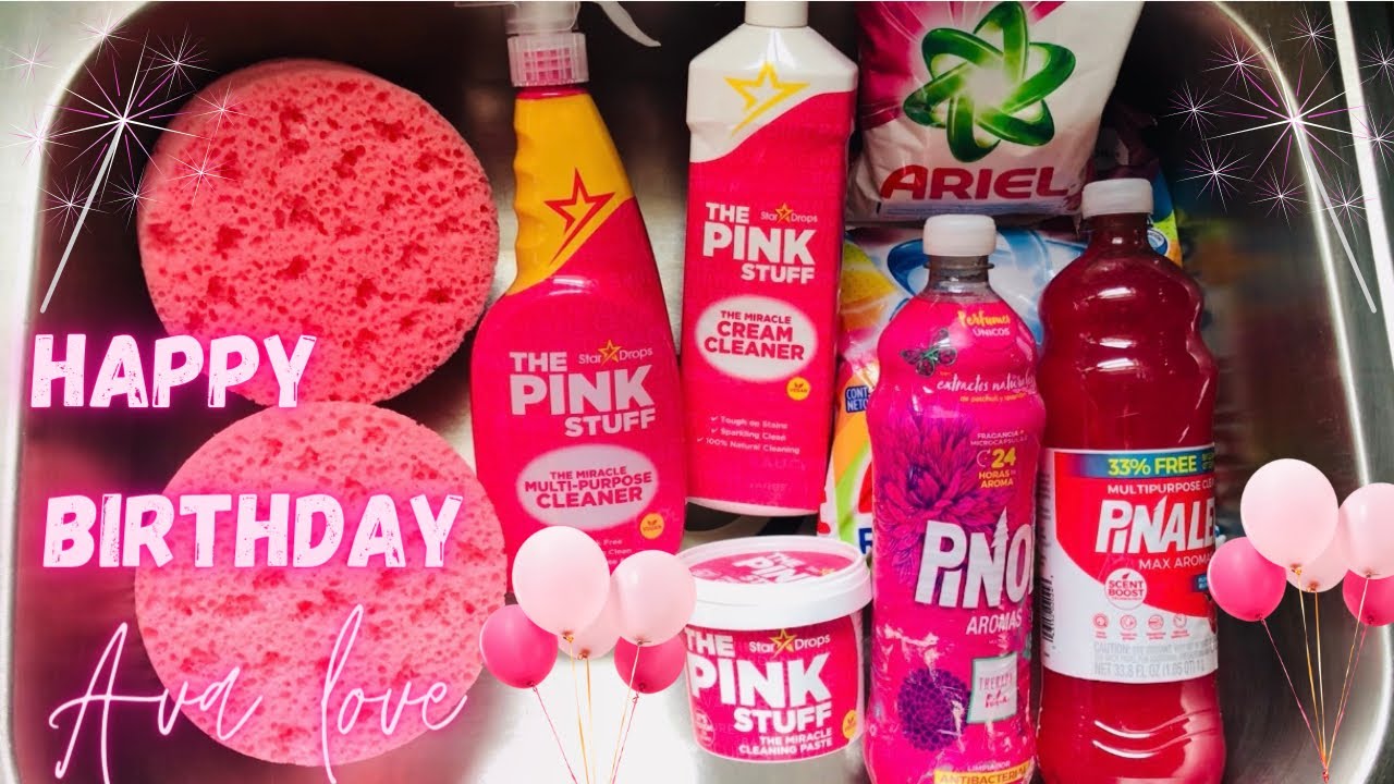 ASMR 💖 THE PINK STUFF OVERLOAD WITH ARIEL LAUNDRY PASTE 💖 🎂