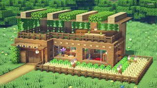 ⚒️ Minecraft | How To Build a Cute Wooden Modern House