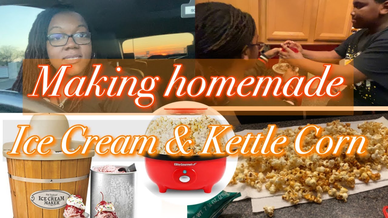 Making homemade ice cream and popcorn 🍿 YouTube