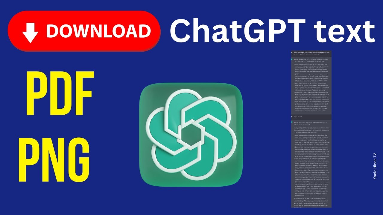 How to export chatgpt conversation in PDF, PNG,Excel, - YouTube