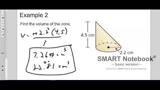 Geo B 11 7 notes surface area and volume of cones