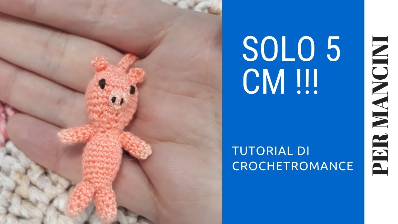 Maialino amigurumi in miniatura Portachiavi all'uncinetto tutorial per ...