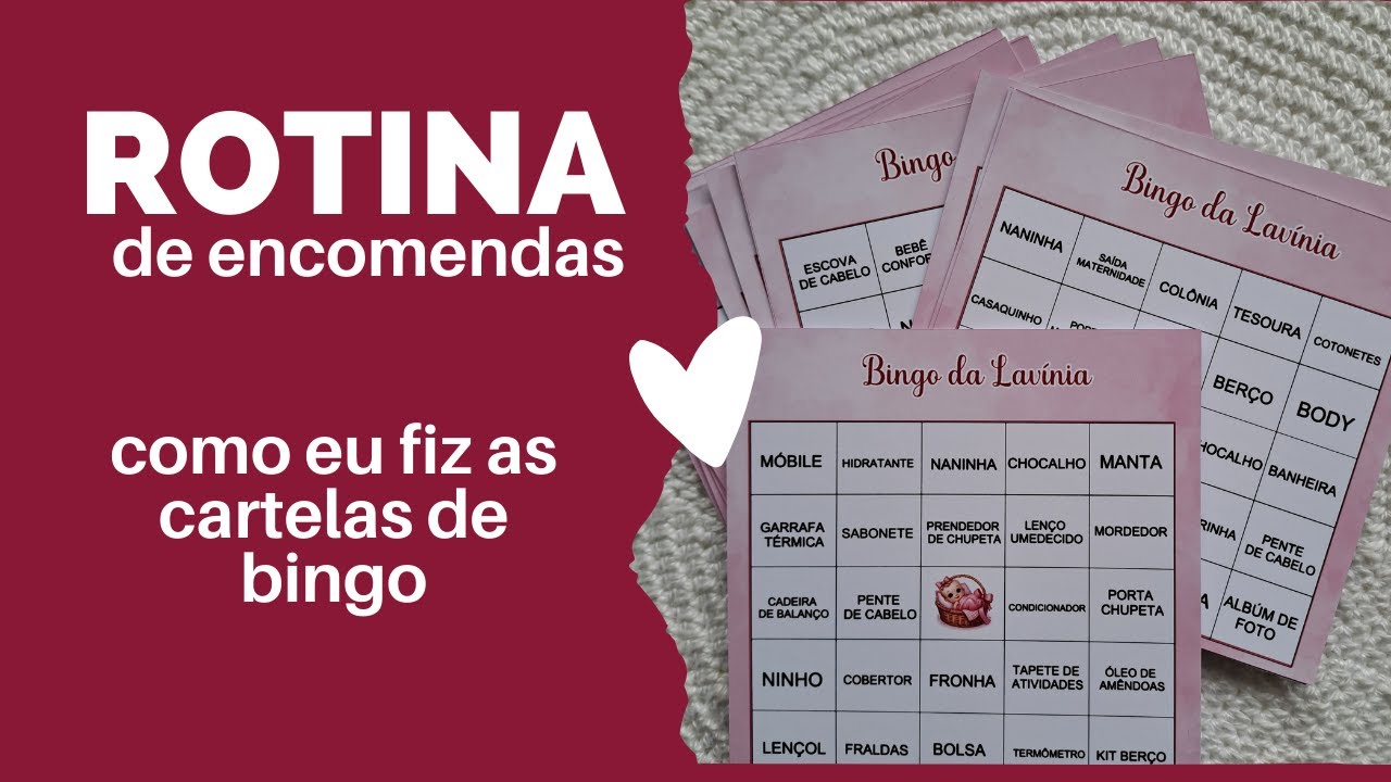 Rotina de encomendas | como eu fiz cartela de bingo para chá de bebê