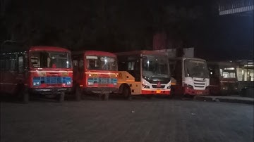 Msrtc Lalpari Resting At Ahmednagar Tarakpur Bus Stand Night View Lalpari & Ms Pari #msrtc #lalpari