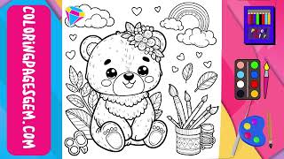 Free Printable Coloring Pages for Kids! Bear, Bearded Dragon & Bullfrog Coloring Pages