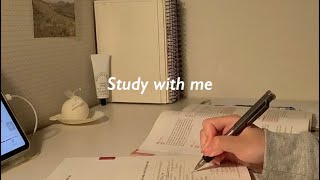 STUDY WITH ME | 1hour(+5minutes) | 스터디윗미 | 집에서 같이 공부해요 | Alarm | fire crackling | 장작 타는 소리 ASMR