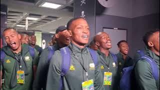 Bafana Bafana  singing Gwijo on arrival at Orlando Stadium ahead of their friendly against Congo 🇨🇩