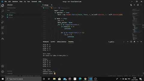Cs50 AI: Project 4:b Nim