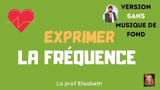 Exprimer la fréquence en français. Niveau A1 de FLE. Version SANS MUSIQUE DE FOND