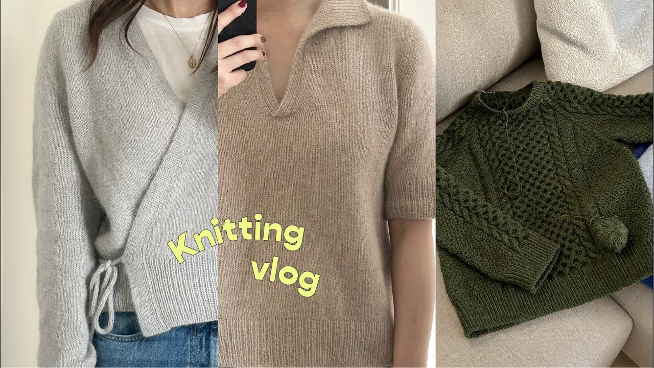 Knitting vlog. 뜨개수다 ep12. 대문자P의 뜨개란.../ 포피티 변형 카라티 / 펠팅된 빌리 풀오버 / 에이프릴 가디건 변형 랩가디건 / 산 것과 뜨고있는 것