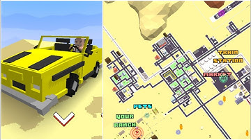 Blocky Farm & Racing - EXPLORATION OF BIG MAP WITH CABRIO CAR #map | Game for Android and IOS