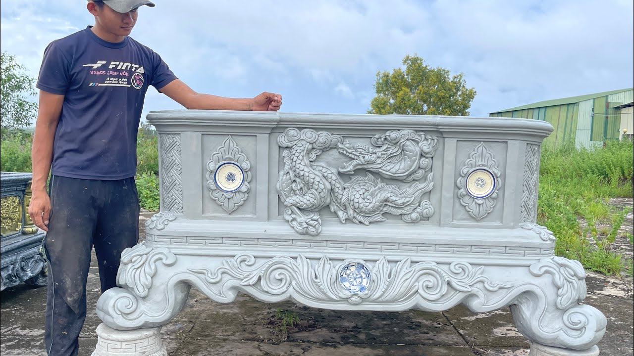 Mẫu chậu vuông 1m5 lọt lòng với bộ chân thật khủng