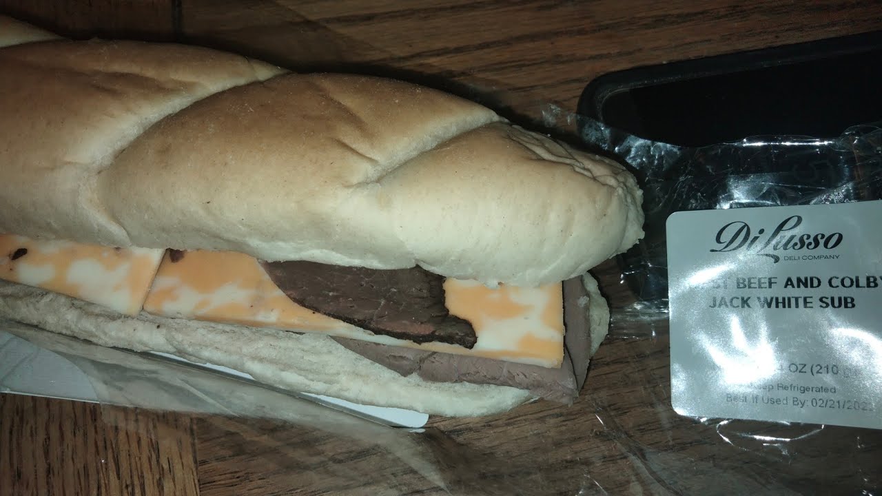 Di Lusso Deli Company Roast Beef and Colby Jack white sub / New