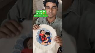 🥹 Maa Aur Beta Ki Yaad Mein | Sui Dhaga Art on Cloth 😢💔 #shorts