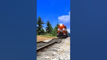 TRAIN RUNNING ON RISKY RAILROAD TRACKS #train #railroad