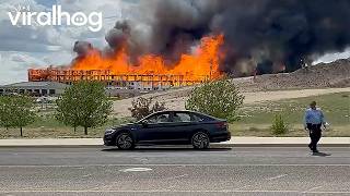 New Construction Fire in Cheyenne, Wyoming || ViralHog