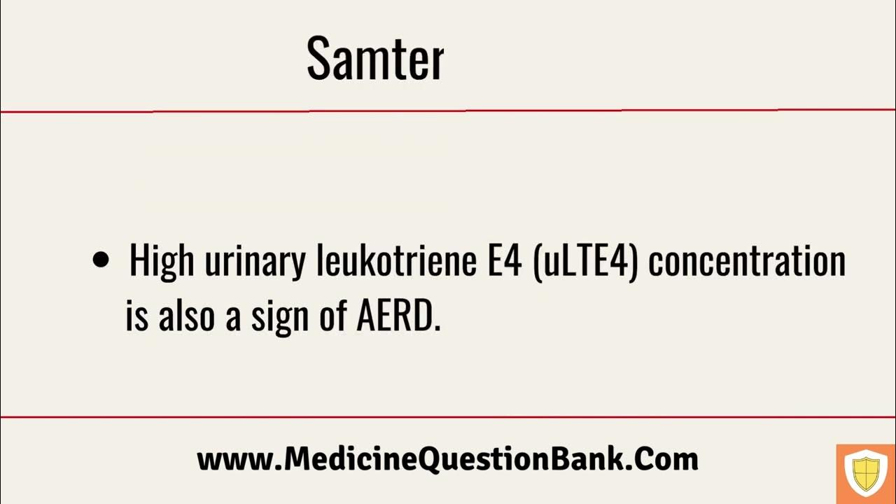 Samter’s triad Aspirinexacerbated respiratory disease YouTube