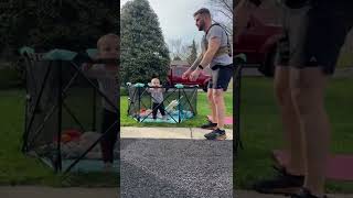 Showing dad how to squat #fitfam #fitkids #crossfitkids #workoutwithkids #teachthemyoung