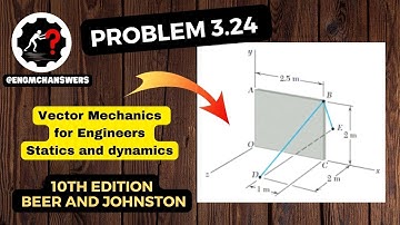 Problem 3.24 | Determine the moment about Point O of the force exerted by the cable at B