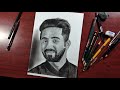 Drawing ayushman khurrana with graphite and charcoal