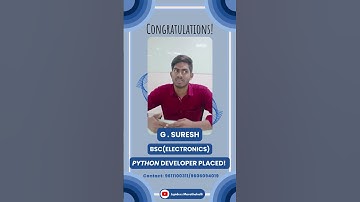 Student Successfully Placed | PYTHON Full Stack Development | Jspiders Marathahalli | G SURESH