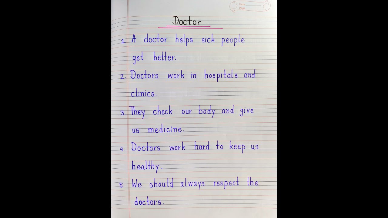 5 Lines On Doctor Easy Sentences About Handwriting Essay