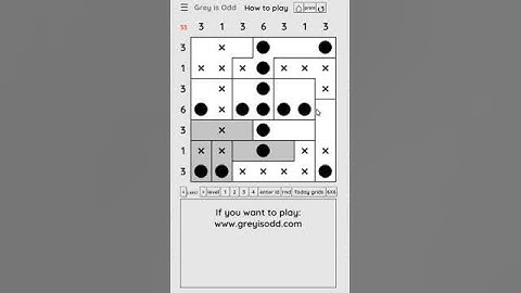 Grey is Odd - Today grids. Solution level 2 7X7 dated 03-22-2024