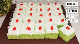 Brownies kukus pandan resep ny.liem versi 2 telur Brownies kukus pandan resep ny.liem versi 2 telur