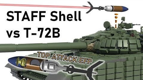 TOP ATTACK TANK SHELL vs T-72 +ERA | 120mm XM943 STAFF vs Kontakt-1 | Armour Penetration Simulation