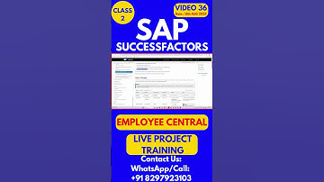 SAP SuccessFactors EC Training Online Tutorial Class 36 15th August 2025 #sapsuccessfactorstraining
