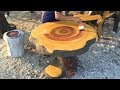 Build Table Cement Mushroom Shape // Techniques Wooden Imitation Paint // Beautiful and Easy