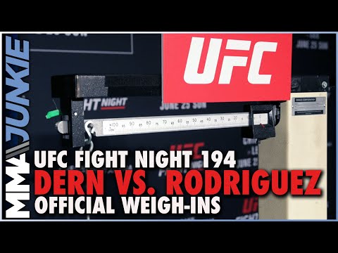 UFC Fight Night 194: Dern vs. Rodriguez official weigh-ins live stream | Fri. 11am ET