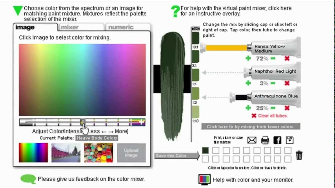 Golden Artist Colors, Fluid Acrylics, 10-Color Mixing Set