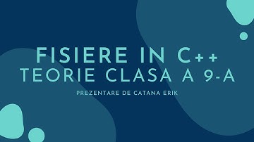 [TUTORIAL]  Fisiere in C++ (Teorie&Citire&Afisare)