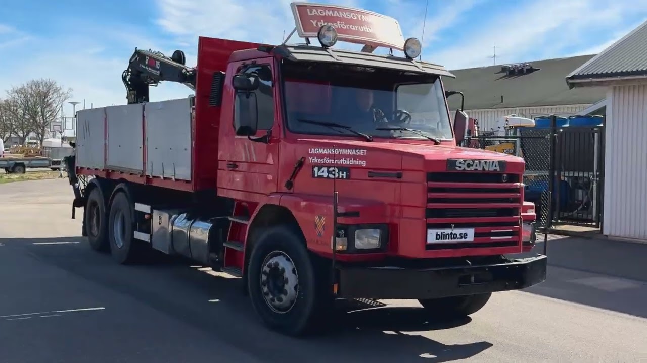 Tippbil med kran  Scania T143 HL6x2 + HIAB 115 