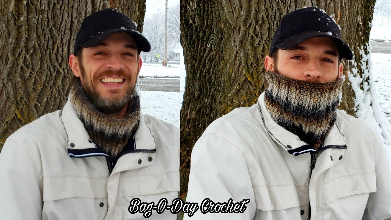 How To Crochet A Mens Cowl Neck Warmer Dapper Outdoorsman Cowl Bag O Day Crochet Tutorial 546