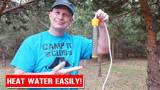 EASY way to heat water camping! Submersible water heater review.