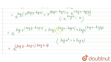 X^((logy-logz))xxY^((logz-logx))xxZ^((logx-logy)) बराबर है -  | 12 |  प्रैक्टिस  सेट - 11  | MAT...