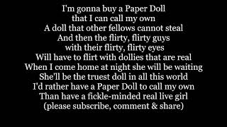 Paper Doll Lyrics Words sing along 1900 music song not Mac Swift Bea Mayer Mills Bing or Sinatra