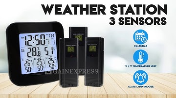 WEA-46 Digital Weather Station with Thermometer and Hygrometer 3 Indoor/ Outdoor Wireless Sensors