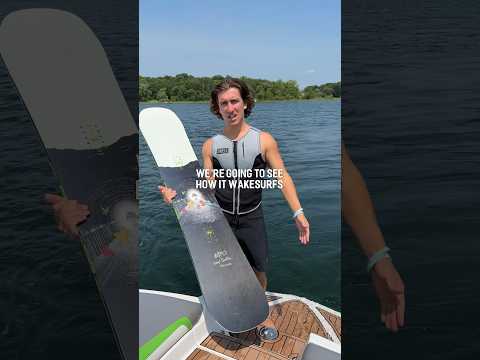 Wakesurfing a Snowboard