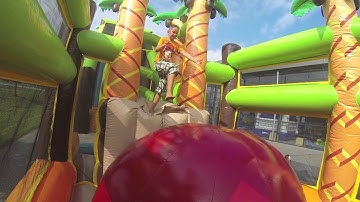 Mega obstacle course 46.5M! Jungle theme JB Inflatables