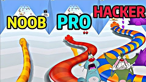 Noob vs Pro vs Hacker - Asmr Snake Run ! | Oggy and Jack Playing Asmr Games !