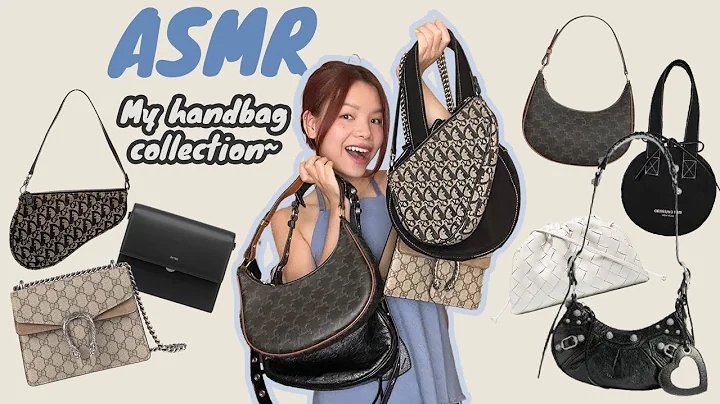 ASMR my bag collection! 👛👜 fabric sounds, leather sounds, tapping & scratching